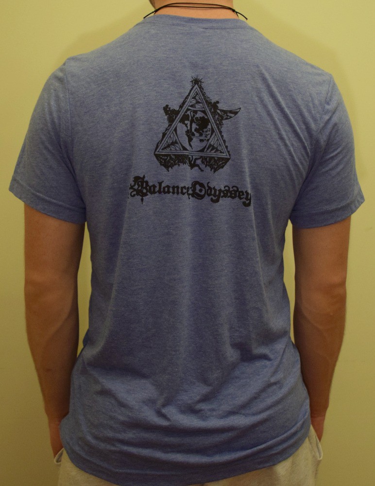 Blue shirt, back